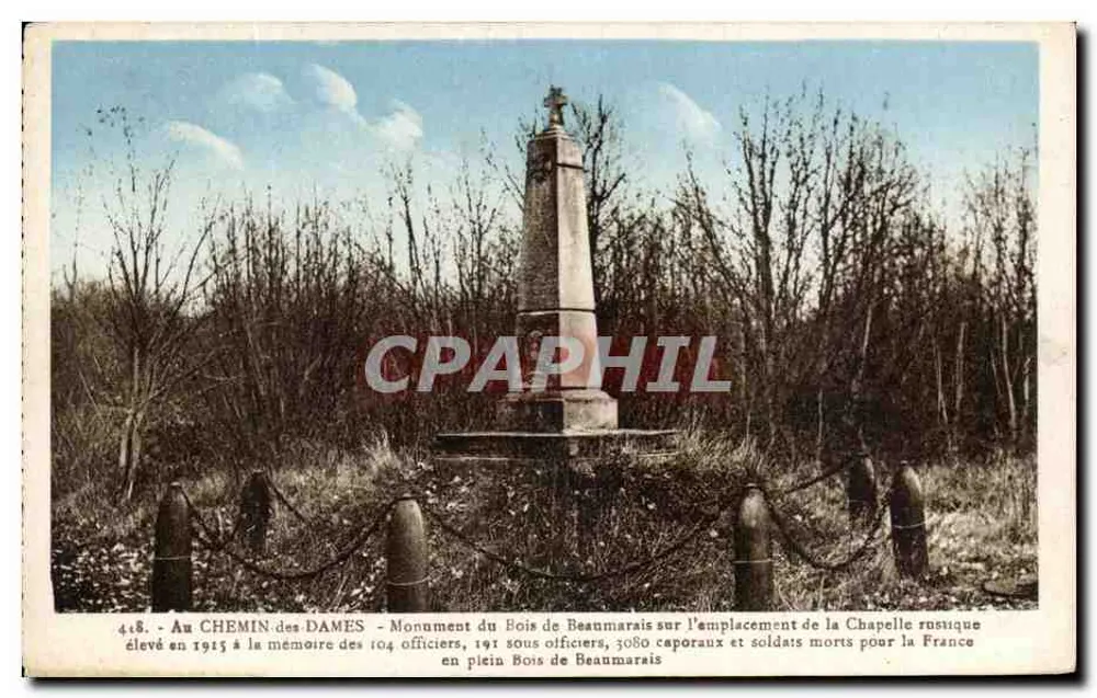 AM CHEMIN-des-DAMES - Denkmal des Bois de Beaumarais - Verlag Jacques Fréville, Rams - Vorderseite