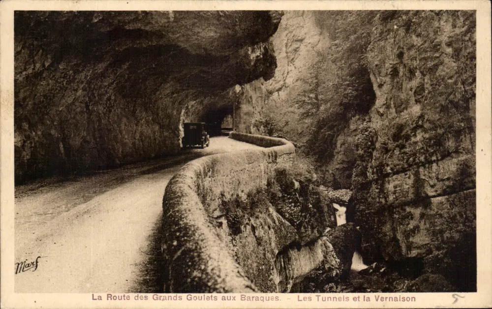Die Route der großen Schluchten zu den Baraquès — Die Tunnel und die Vernaison — Verlag Martino & Frères, Grenoble - Vorderseite