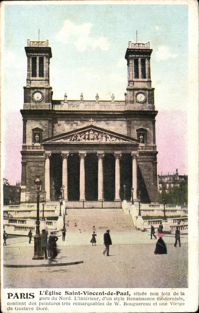 Paris — Igreja de São Vicente de Paulo — editor não identificado, número de série não visível - Frente
