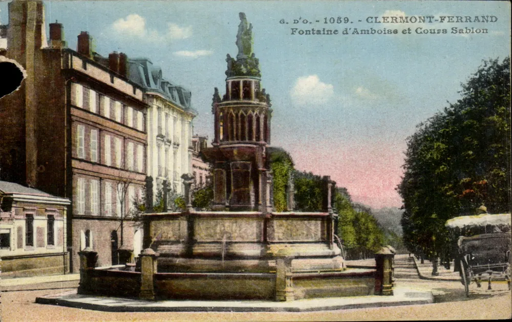 Clermont-Ferrand — Fontaine d'Amboise und Cours Sablon — G. D'O. n°1059 - Vorderseite