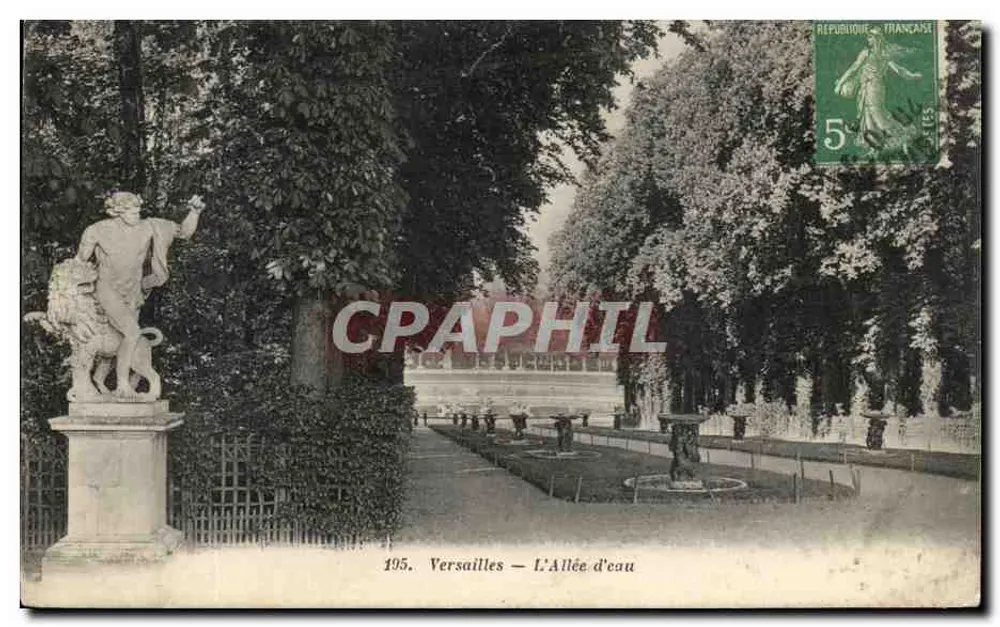 Versailles — L'Allée d'eau — Hellotypie A. Bourdier - Awers
