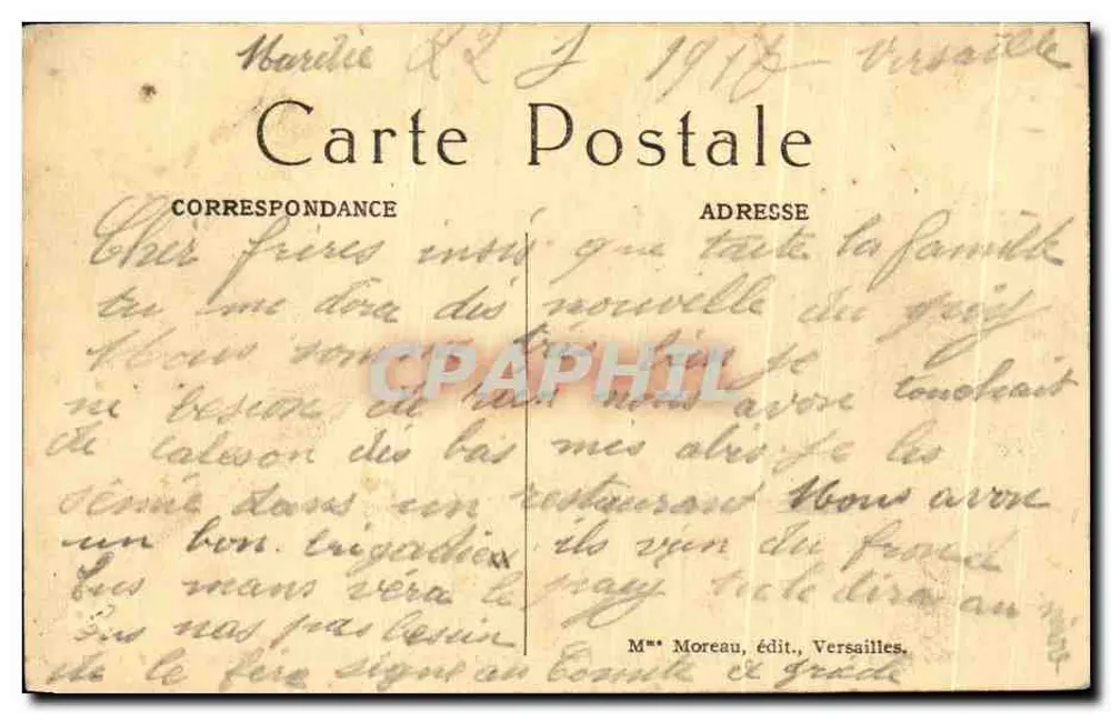 Banheiros de Apolo — Parque de Versailles — editor Moreau, número de série não visível - Verso