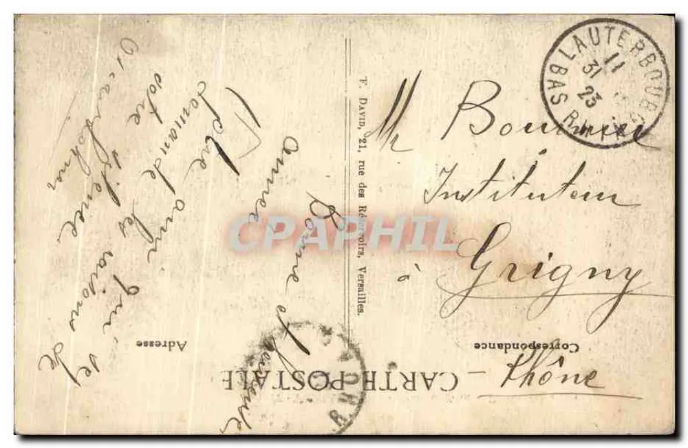 Versailles — Grandes Eaux - Bassin d'Apollon — unbekannter Verlag, Nr. 5 - Rückseite