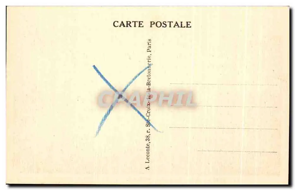 Versailles — O Castelo e a Orangerie — editor A. Leconte, 38, rue Ste-Croix-de-la-Bretonnière, Paris - Verso