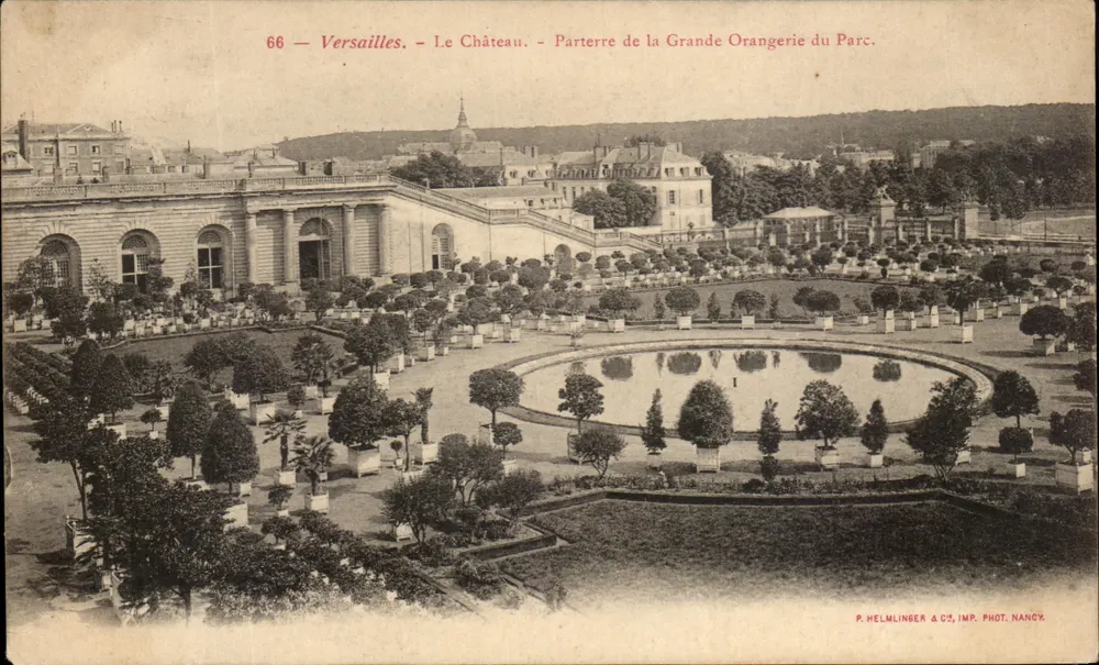Versailles — Das Schloss — Parterre der Grande Orangerie im Park — P. HELMLINGER & C°, IMP. PHOT. NANCY - Vorderseite