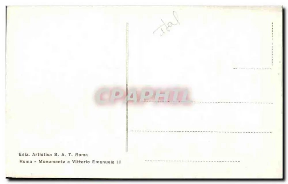 Monumento a Vittorio Emanuele II — Roma — Ediz. Artistica S.A. Roma - Verso
