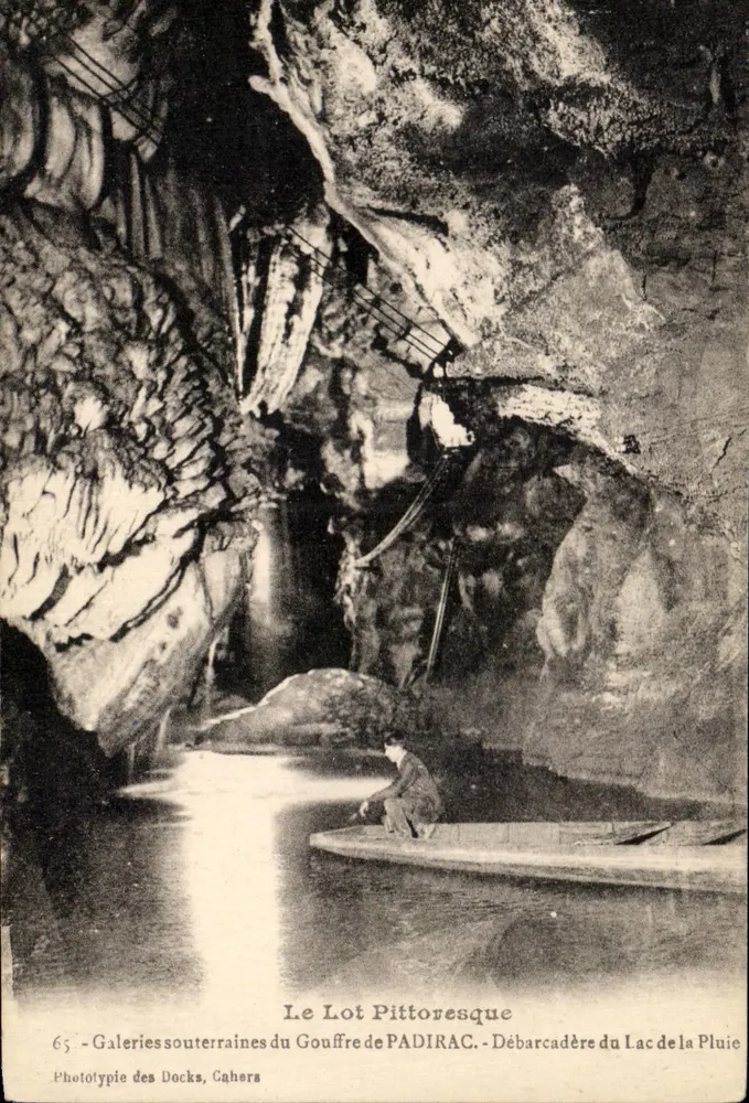 Höhlen von Padirac — Anlegestelle des Regenlakes — Phototypie der Docks, Cahers - Vorderseite