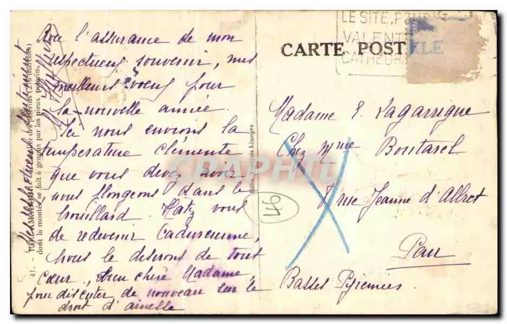 Escalier de la cathédrale — Valence — éditeur inconnu - Verso