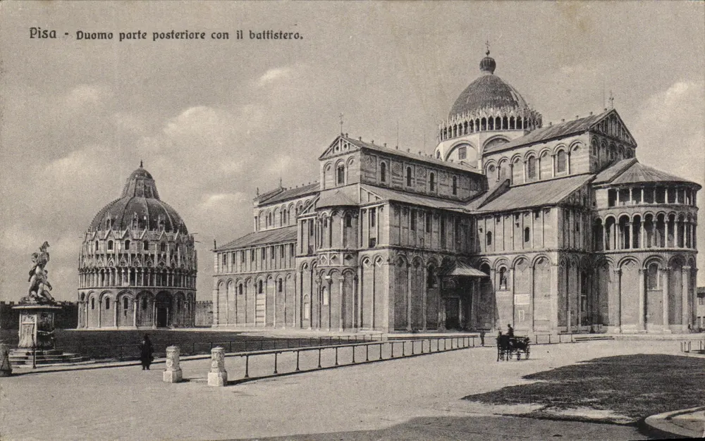 Pisa - Rückseite des Doms mit dem Baptisterium — G. Barsanti e figli, Pisa - Vorderseite