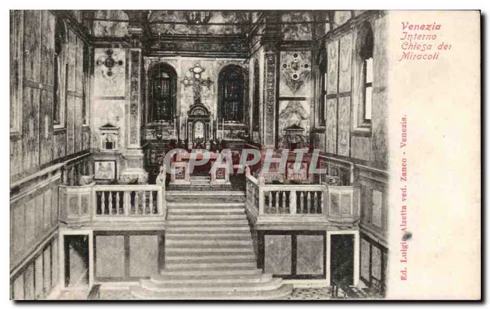 Interior da Igreja dos Milagres em Veneza — vista de Luigi Alzetta — edição Zanco - Frente