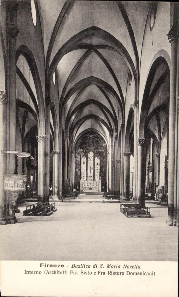 Florencio - Basilika von S. Maria Novella - Innenraum (Architekten Fra Sisto und Fra Ristoro Domenicains) - Vorderseite