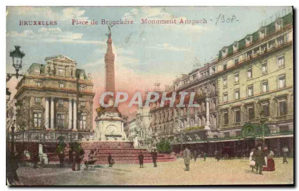 Brüssel - Place de Brouckère - Denkmal Anspach - Vorderseite