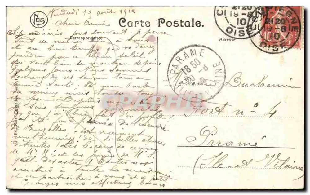 Bruxelas - Casa do Rei - 1910 - N.ELS - Verso