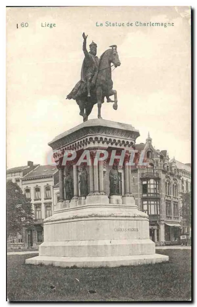 Liège — A Estátua de Carlos Magno — editor desconhecido, n° 160 - Frente