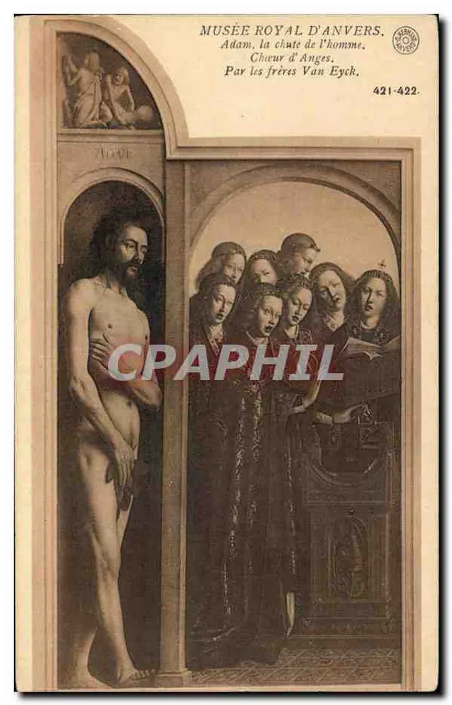 Königliches Museum von Antwerpen — Adam, der Fall des Menschen, Chor der Engel — Von den Brüdern Van Eyck — Nr. 421-422 - Vorderseite