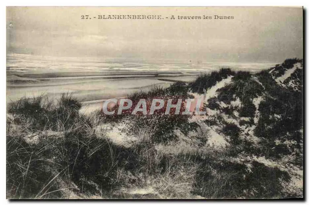 Blankenbergh - Através das Dunas — Ed. L. Mauret, Bruxelas, n°27 - Frente