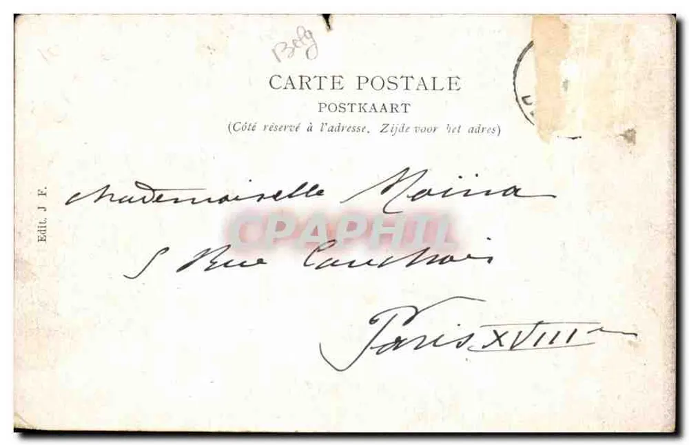 Liège — Place Notger — éditeur J.F. (imprimé sur la carte) - Verso