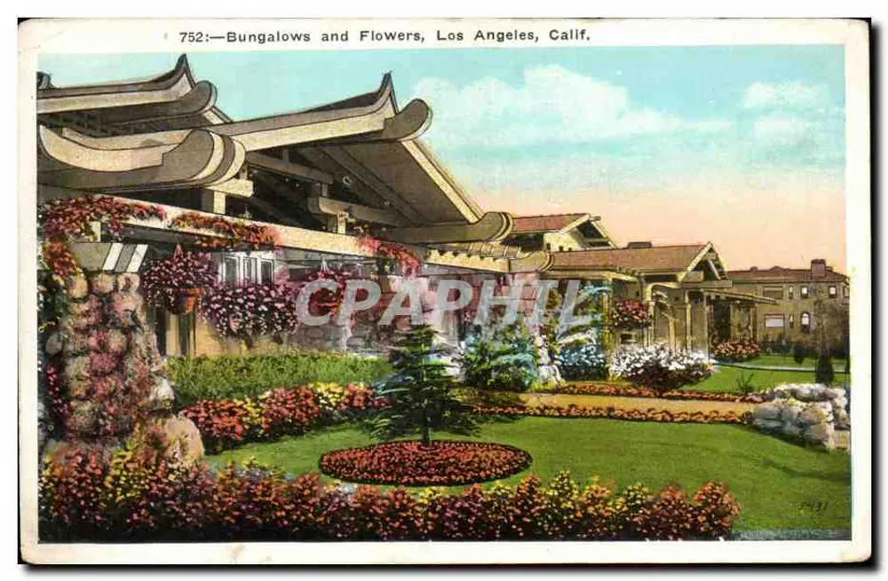 Bungalows und Blumen, Los Angeles, Calif. — Serie 752 — Verlag Z. Rankower Co. - Vorderseite