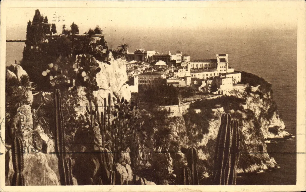 Der Felsen von Monaco vom exotischen Garten aus gesehen — Bella-Sammlung "La Côte d'Azur" — Verleger Rolla, Nr. 602 - Vorderseite