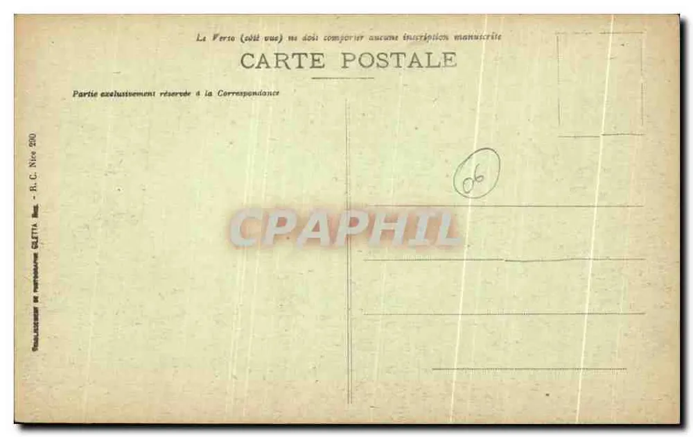 Monaco - Palast des Prinzen — Ansicht des Palastes und Statue — Gelfetta & Cie, Nizza, n°829 - Rückseite