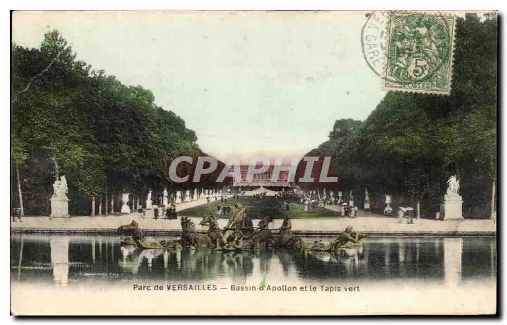 Park von VERSAILLES — Bassin von Apollon und der Grün Teppich — Mme Moreau, Verlag, Versailles - Vorderseite