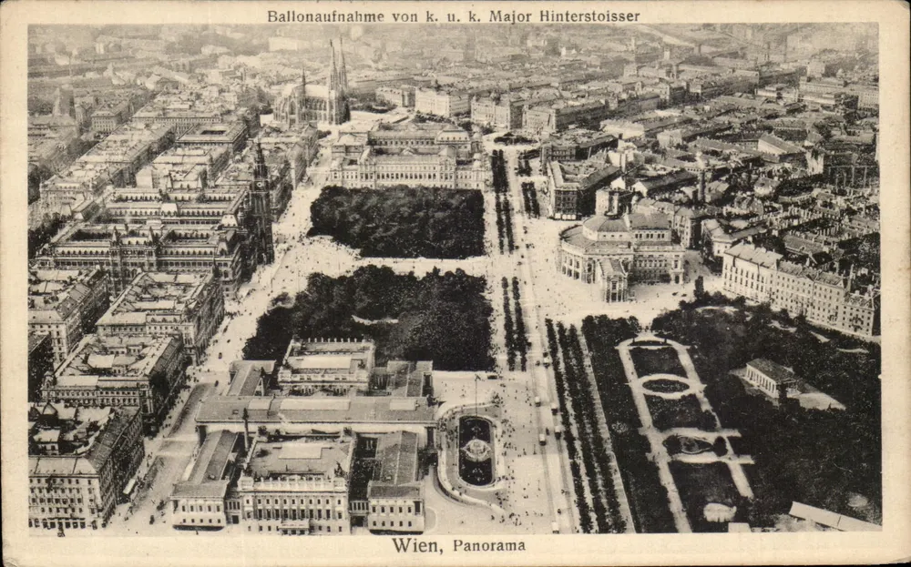 Ville de Vienne — panorama aérien — Ballon de Major Hinterstoisser - Vorderseite