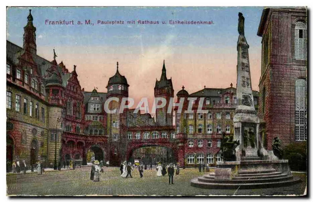 Frankfurt a. M., Paulsplatz mit Rathaus und Einheitsdenkmal — Verlag D. Blumen & Co., Nr. 22/67 - Vorderseite