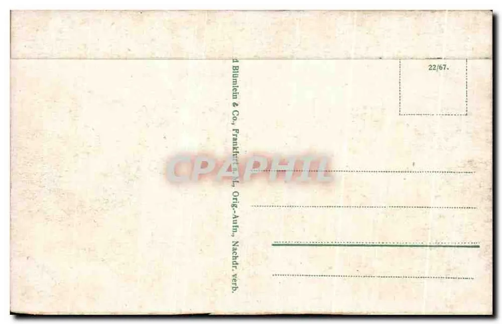 Frankfurt a. M., Paulsplatz mit Rathaus und Einheitsdenkmal — Verlag D. Blumen & Co., Nr. 22/67 - Rückseite