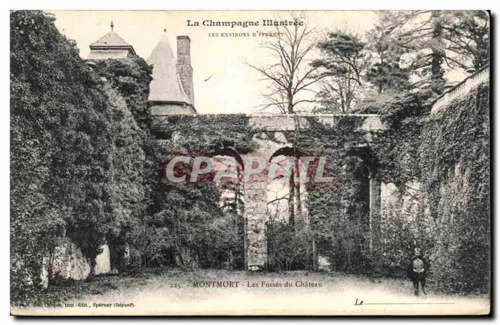 Montmort - Los fosos del castillo — Los alrededores de Épernay — La Champagne Illustrée, n°225 - Anverso