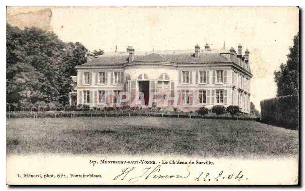 Montreuil-sur-Yonne — Schloss Surville — L. Ménard, phot.-édit., Fontainebleau, n° 327 - Vorderseite