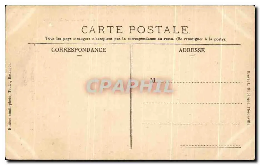 Casino und Salzbad La Mouillère — Ausflug in die Franche-Comté — Simili-Foto-Ausgabe, Teudel, Besançon - Rückseite