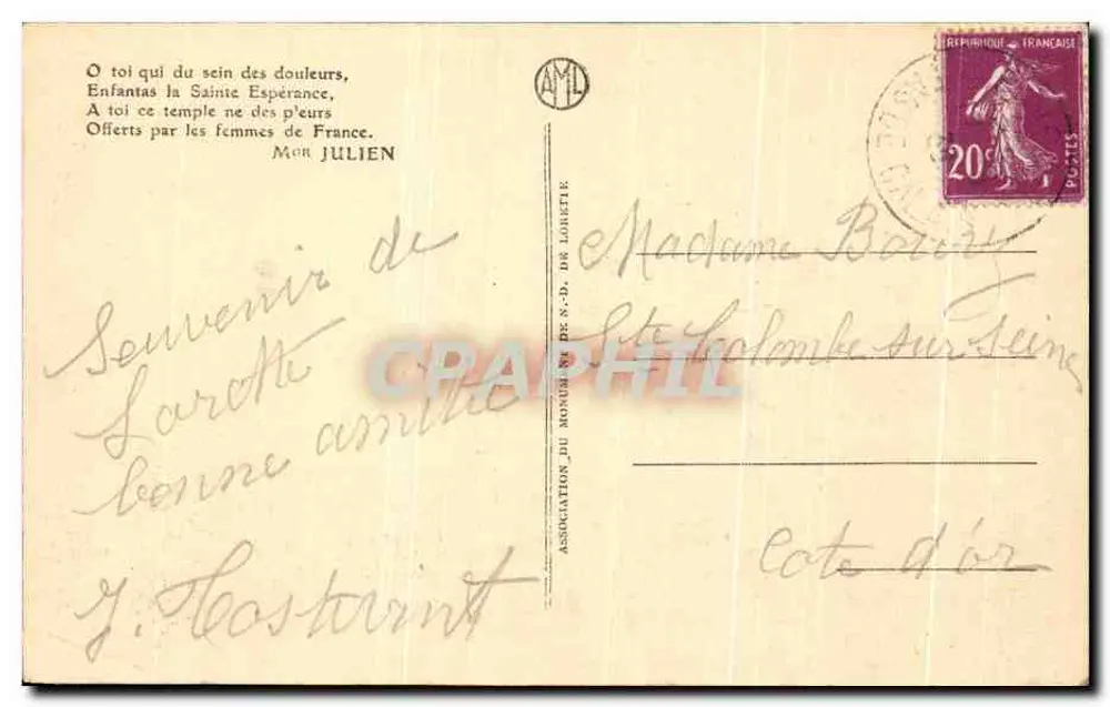 Notre-Dame de Lorette - Die Kapelle (Cordonnier, Architekt; Coin, Bildhauer) Ansicht von oben aus der Turm - Rückseite
