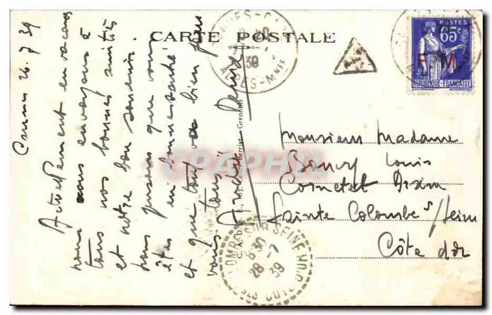 CANNES — A vista do Palm Beach — n° 189 - Verso