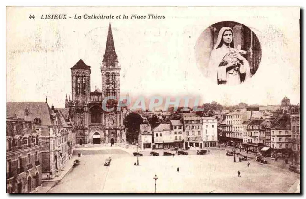 LISIEUX - Die Kathedrale und Place Thiers — unbekannter Verlag, Seriennummer 44 - Vorderseite