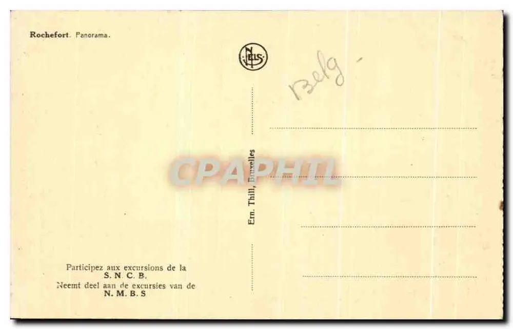 Rochefort — Panorama — Ern. Thill, Bruxelas - Verso