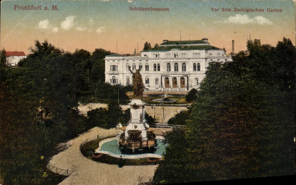 Frankfurt a.M. — Schützenbrunnen vor dem Zoologischen Garten — éditeur : Ludwig Himmel & M. Frankfurter - Recto
