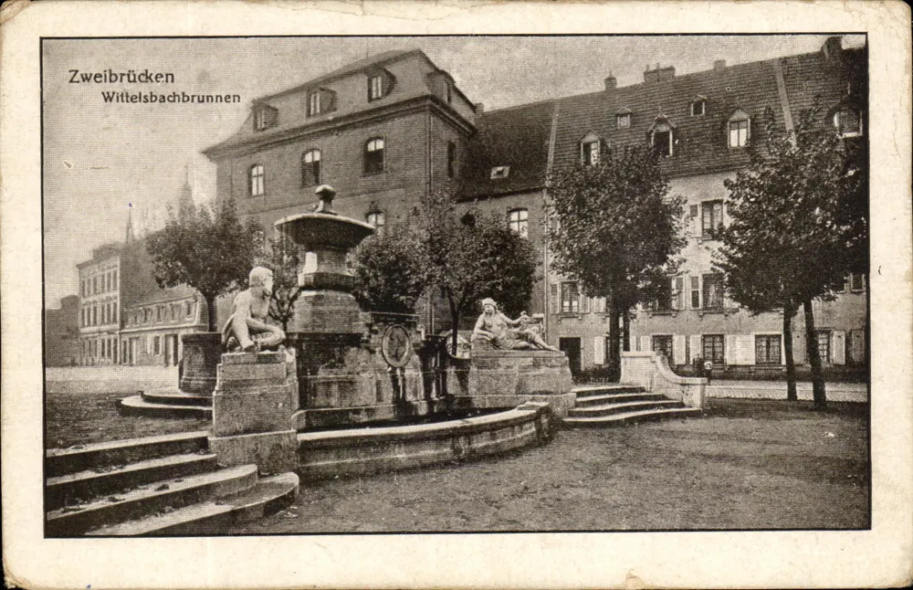 Zweibrücken — Wittelsbachbrunnen — Verlag von Wilhelm Wiebelt, Kaiserslautern - Vorderseite