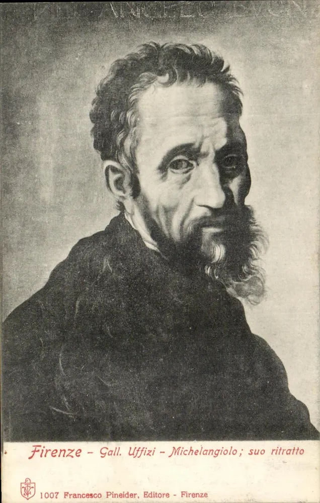 Michelangelo - sein Portrait - Francesco Pineider, Verleger, Florenz - Vorderseite
