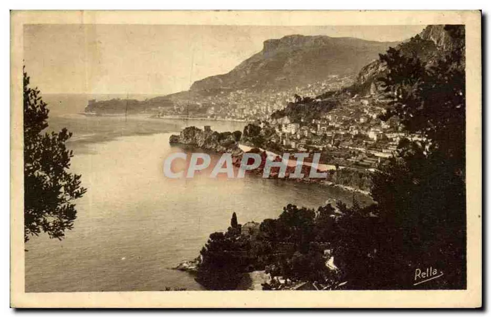 La Principauté de Monaco — vue de Roquebrune — éditeur Rella - Frente