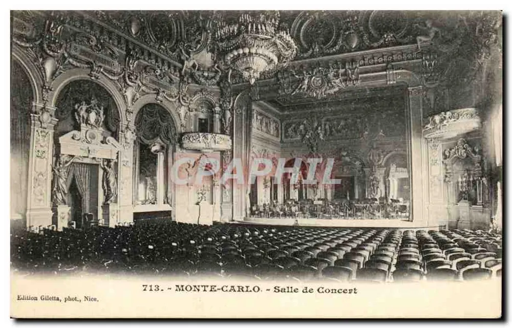 Monte-Carlo - Sala Koncertowa — Wydawnictwo Gilletta, fot. Nice, n° 713 - Awers