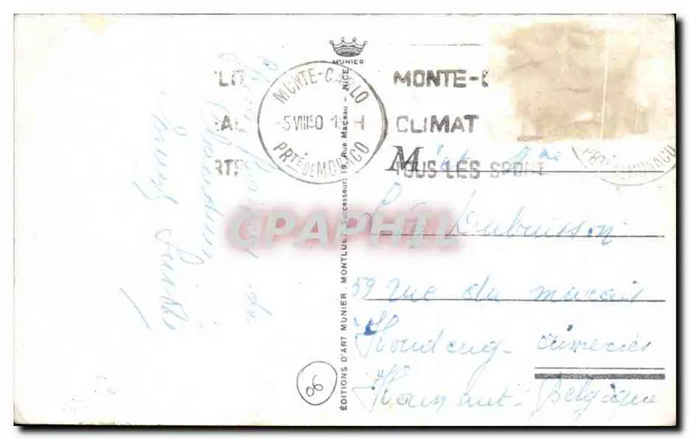 Monte-Carlo. O Beach e o Cap-Martin — Edições d'Art Munier, n°48 - Verso