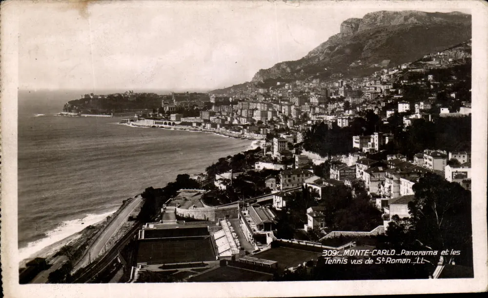 Monte-Carlo — Panorama und die Tennisplätze gesehen von Saint-Roman — Éditeur : L. L. (n° 309) - Vorderseite