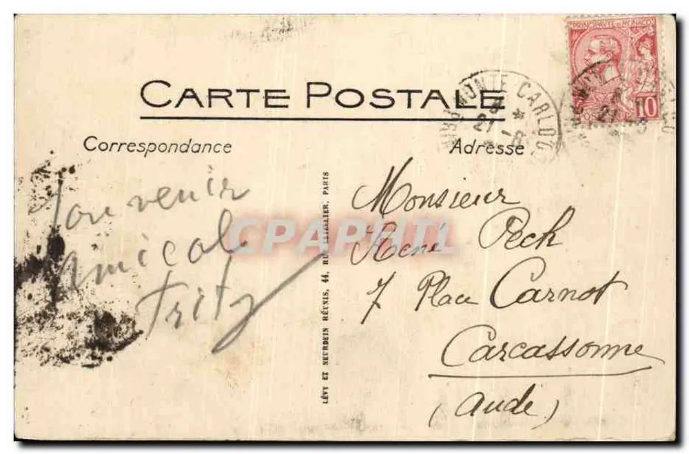 Monte-Carlo — O Casino e O Teatro — LL - Verso