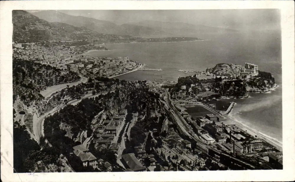 Vista panorâmica de Mônaco — Principado de Mônaco — Edição La Cigogne, n° 1520 - Frente