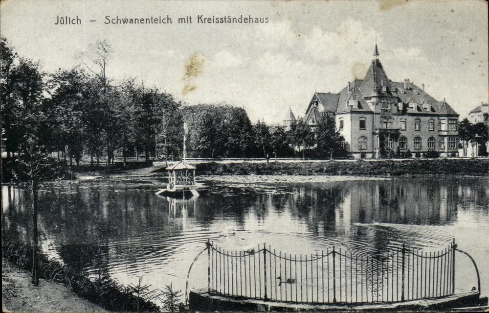Jülich — Schwanenteich con Kreisständehaus - Anverso