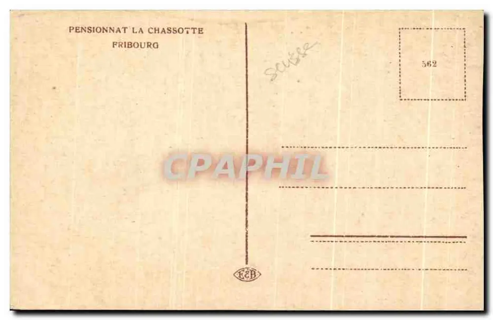 Empfangshalle — Pensionnat La Chassotte, Fribourg — Serie 562 - Rückseite