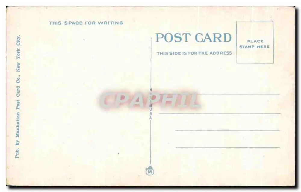 Central Grammar School, Mamaroneck, N.Y. — editor Manhattan Post Card Co. - Verso