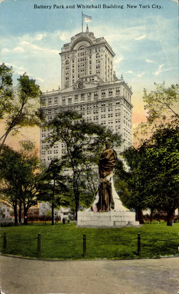 Battery Park und Whitehall Building — New York City — The American Art Publishing Co. - Vorderseite