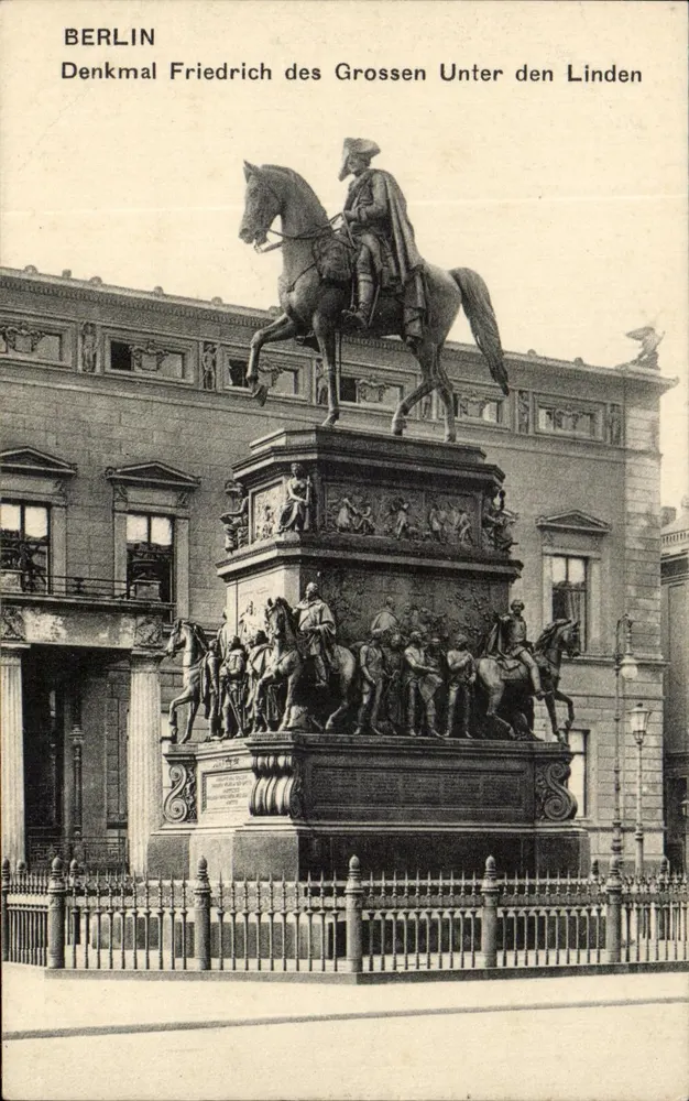 Berlin — Reiterdenkmal Friedrichs des Großen unter den Tilleulen — Verlag Lesesaal - Vorderseite