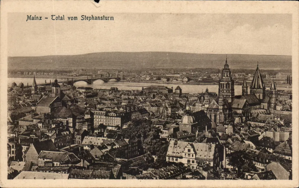 Mainz — Vue panoramique depuis le clocher de l'église Saint-Étienne — Stengel & Roy, Dresde - Frente